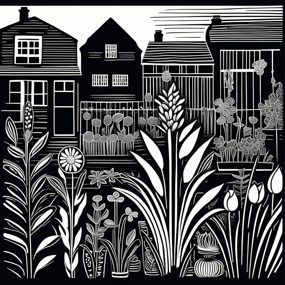 Lion cut inspired Black and white Garden plants & flowers art, Gardening art, Garden 222