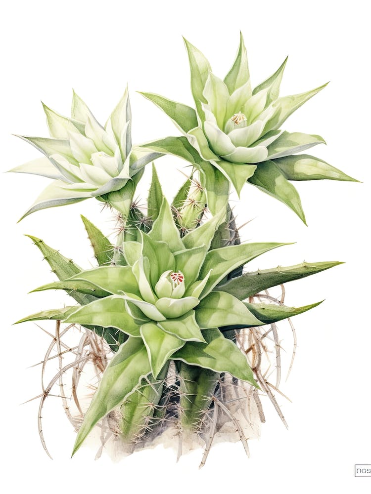 Chamaecereus Silvestrii Cactus Watercolour Drawing 3