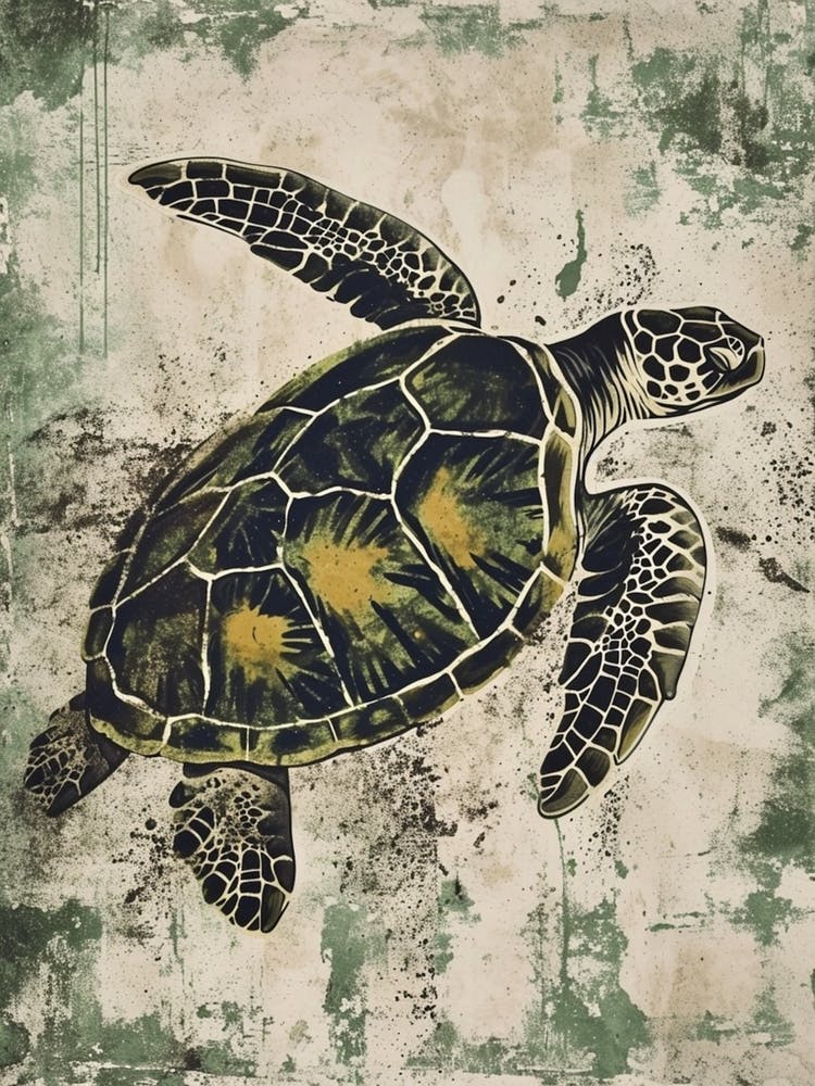 Vintage Sea Turtles Silkscreen Inspired 3