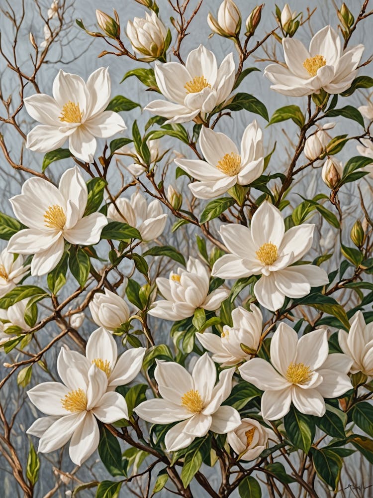 White Magnolia Flowers