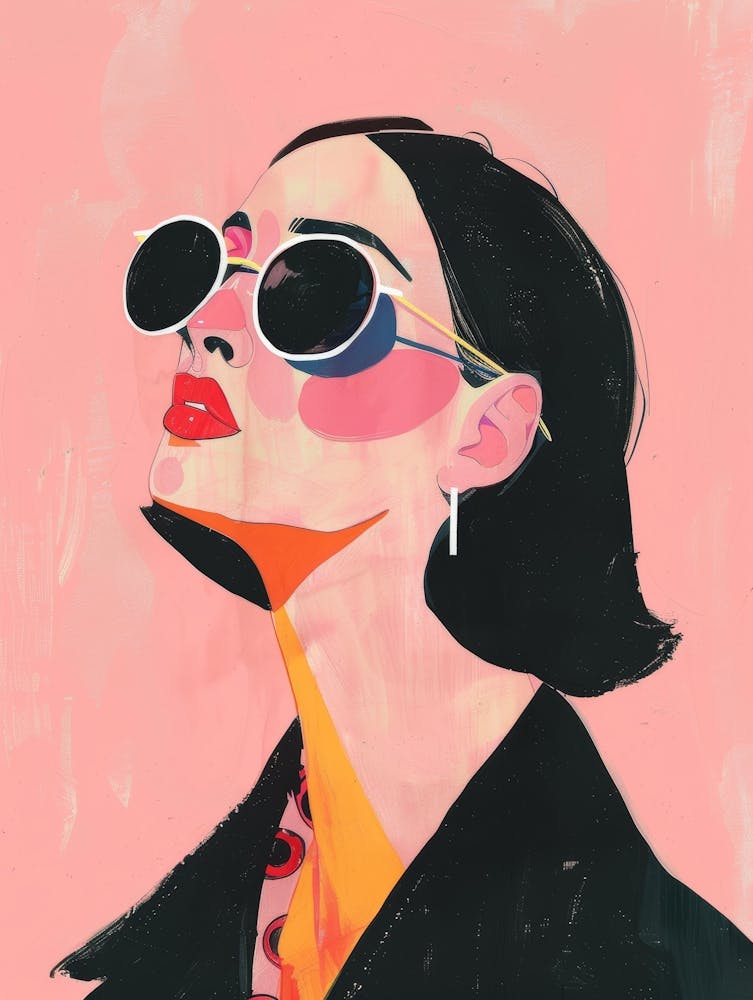 Illustration Of A Woman Wearing Sunglasses 3