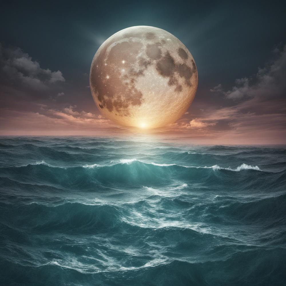 Full Moon Over Ocean