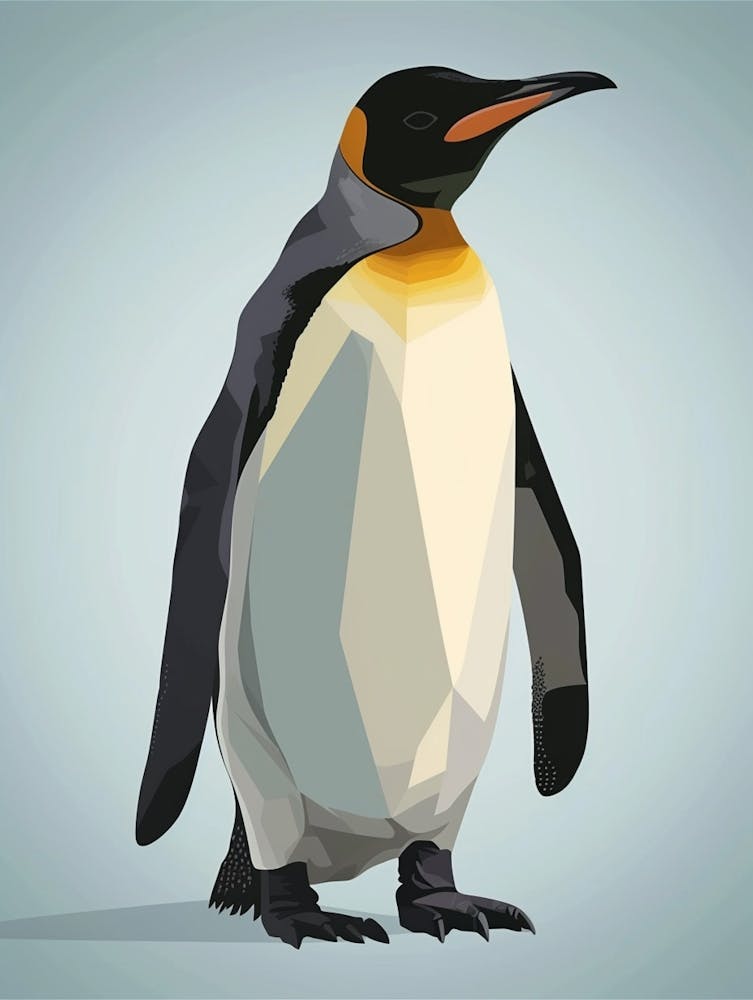 Emperor Penguin King George Island Minimalist Illustration 1