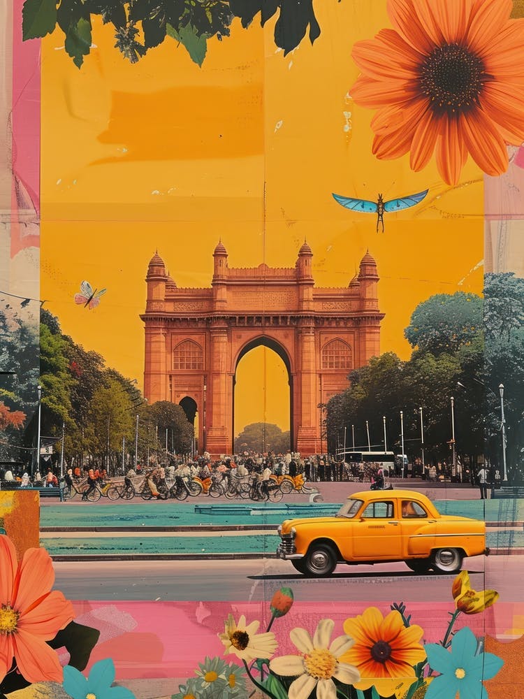 Delhi   Retro Collage Style 4