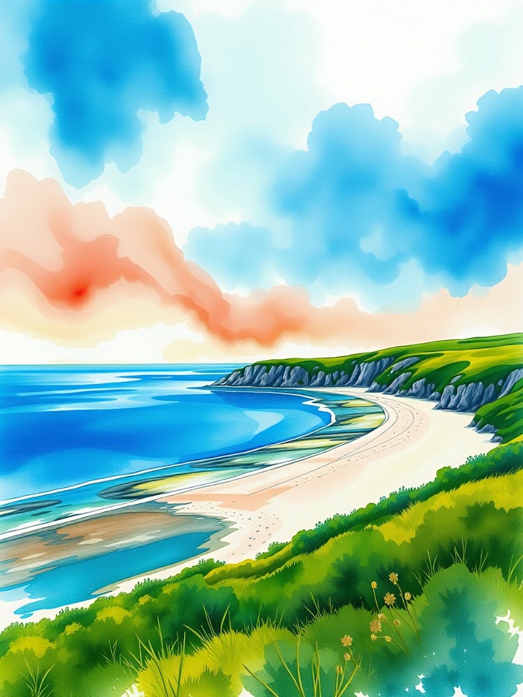 Aquarell-Meereslandschaft 3