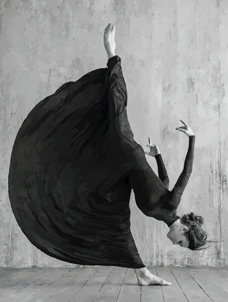 Viktorianische Balletttänzerin in Bewegung