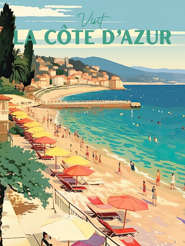 Cote D Azur France Travel Poster 4