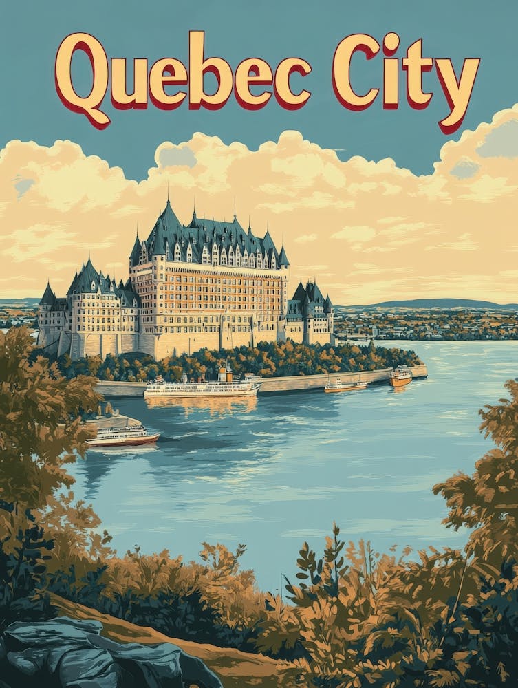 Aihrgdesign A Vintage Travel Poster Of Quebec City 1