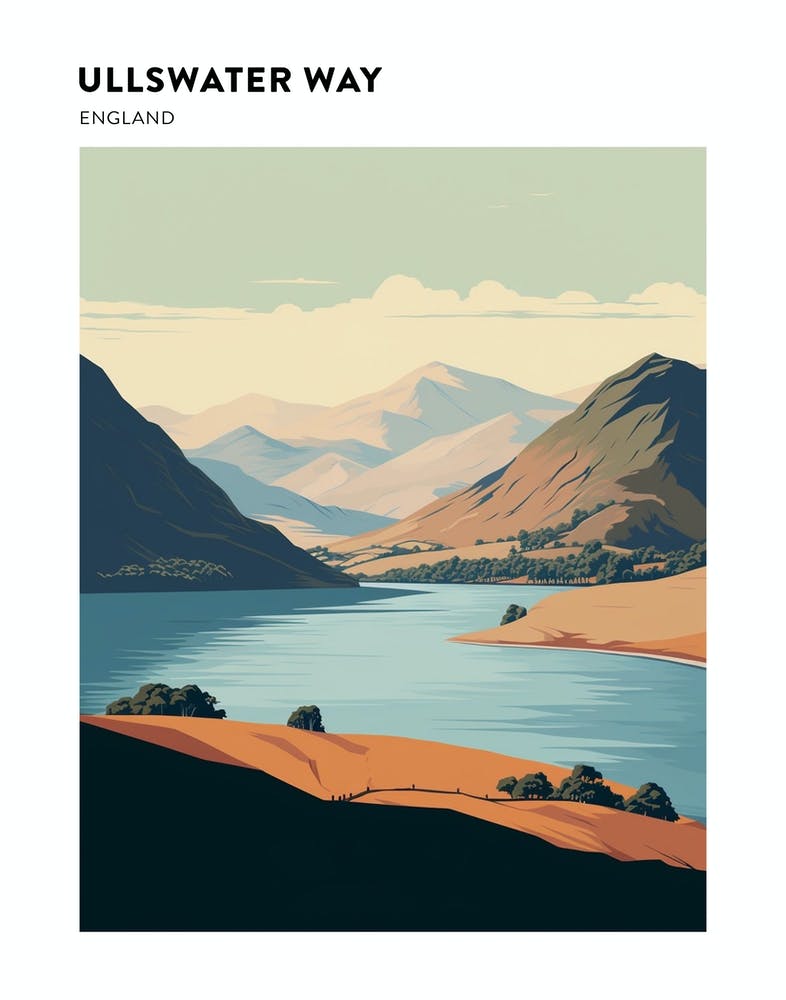 The Lake Districts Ullswater Way England 1 Wanderweg Landschaft Poster