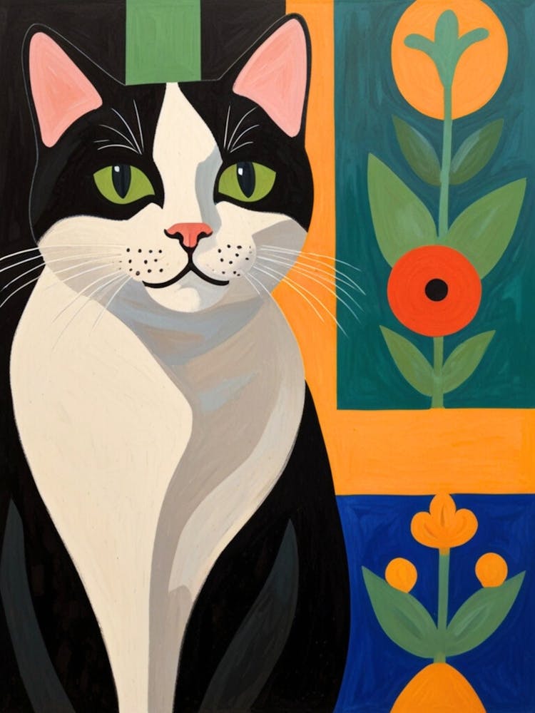 Katze Mit Blumen