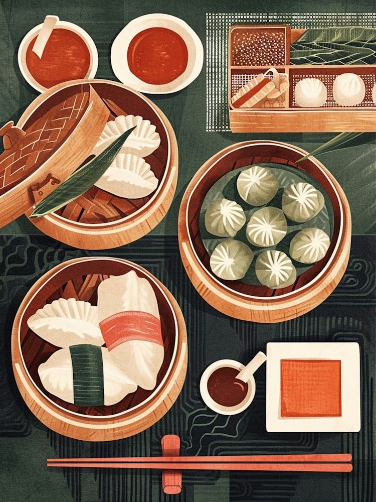 Dim Sum Selection Art Deco Inspired