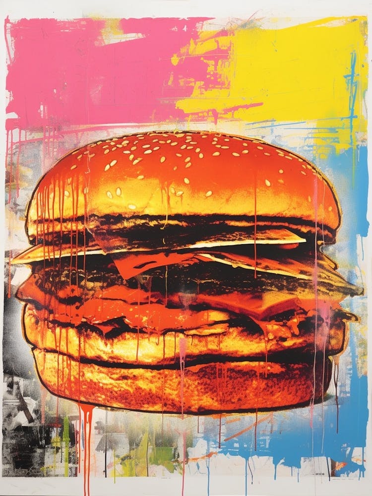 Retro Burger Risograph Inspired 8