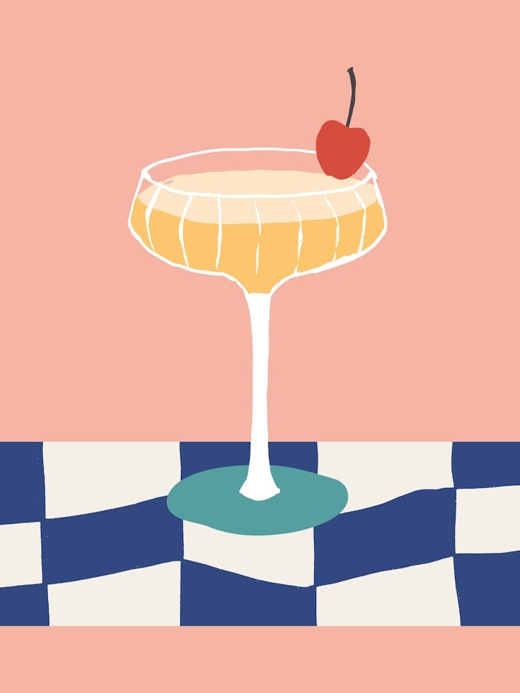 Food Illustration Cocktail Preppy Contemporary Kitchen