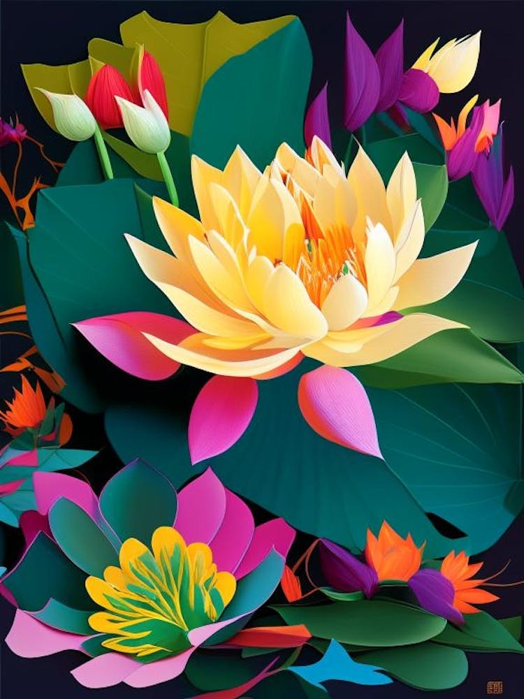 Lotus Flower Bouquet Fauvism Matisse 1