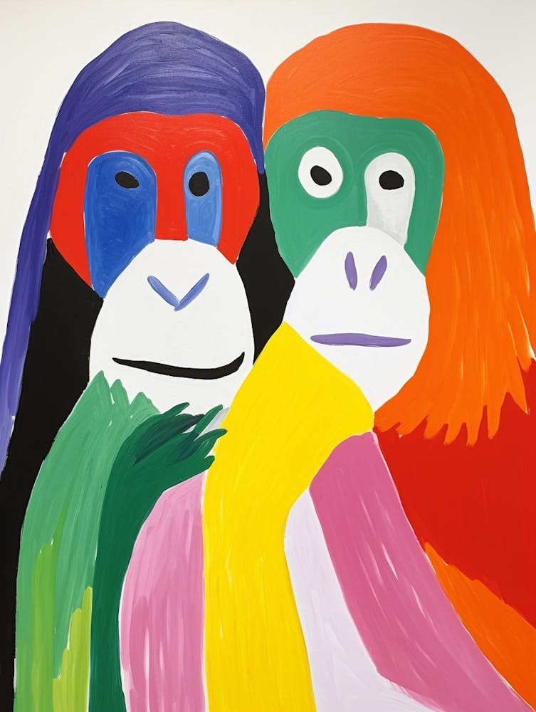 Colourful Kids Animal Art Orangutan 4