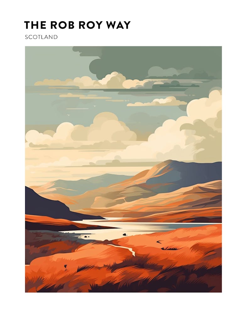 The Rob Roy Way Scotland 1 Hiking Trail Landscape Poster