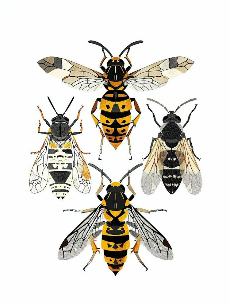 Colourful Insect Illustration Yellowjacket 6