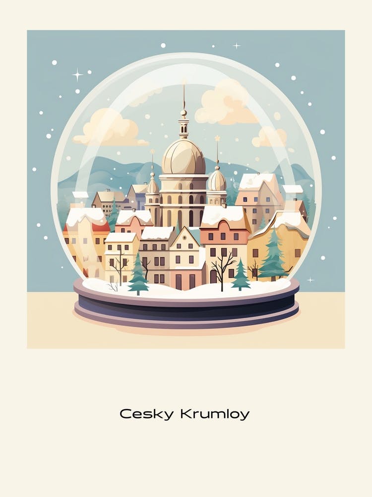 Cesky Krumloy Czechia Snowglobe Poster