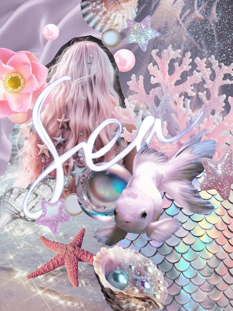 Sea Vibes. Mermaidcore Collage