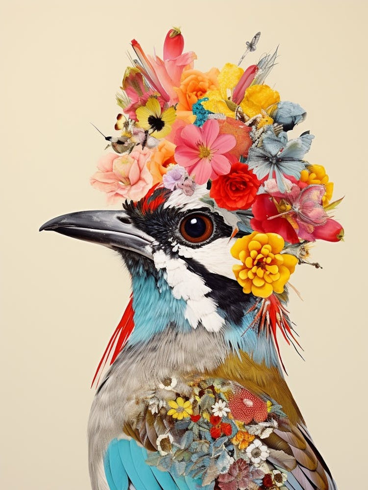 Bird With A Flower Crown Sparrow 5