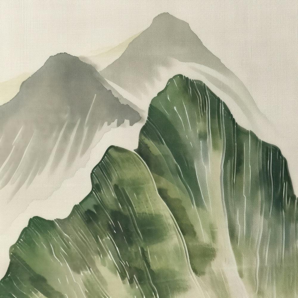 Japanisches Aquarell des Berges Myogi 4