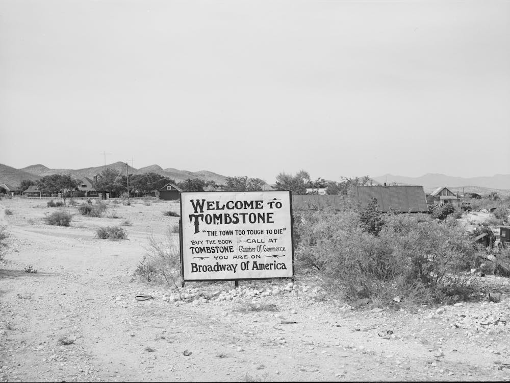 Sign At Outskirts Of Tombstone, Arizona By Russell Lee