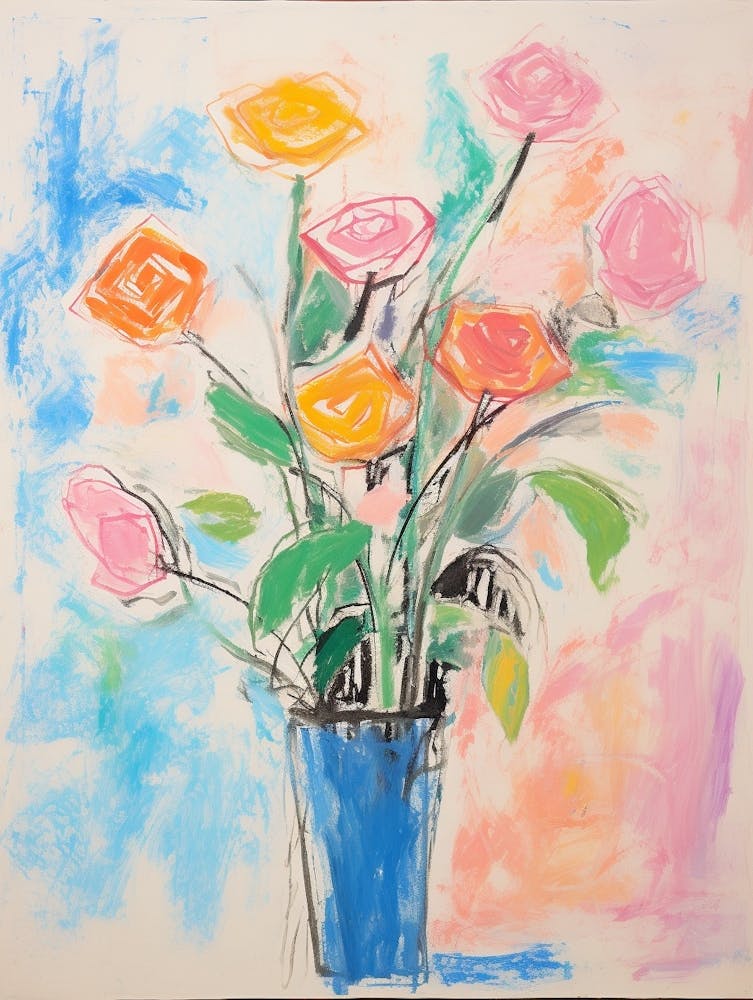 Flower Painting Fauvist Style Rose 3