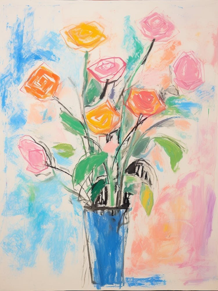 Flower Painting Fauvist Style Rose 3