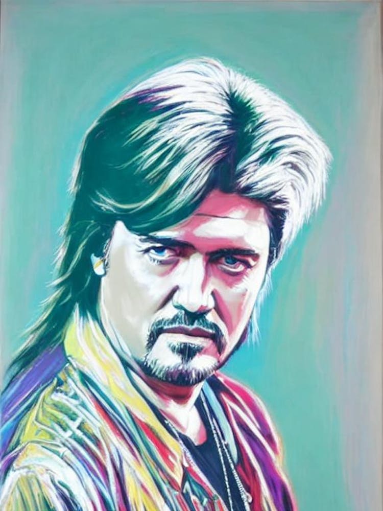 Billy Ray Cyrus Farbenfrohe Illustration