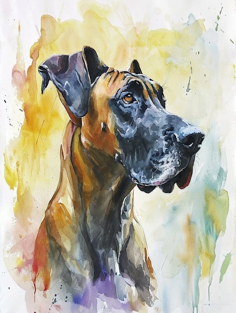 Great Dane Watercolor Painting 1