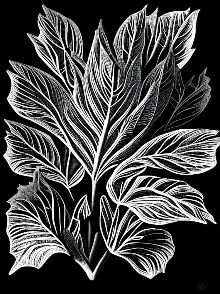 Stonecrop Leaf Linocut 2