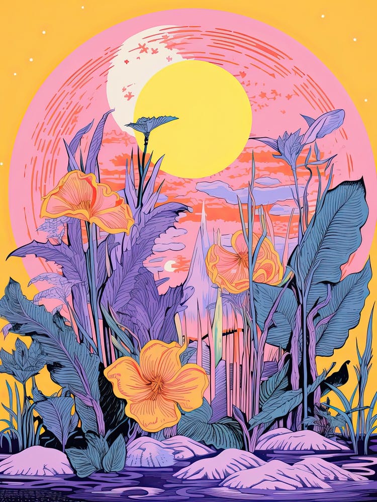 Colourful Botanical Risograph Style 7