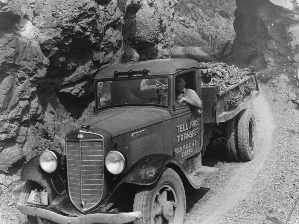 Ore Being Brought Down From The Gold Mine By Truck, Telluride, Colorado By Russell Lee