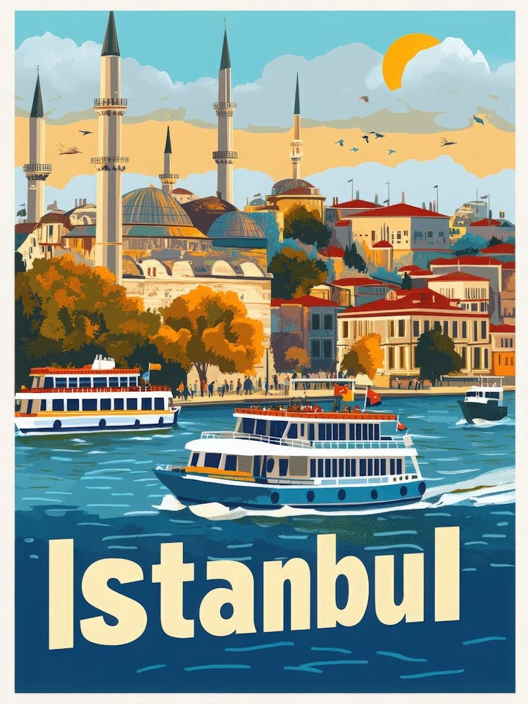 Aihrgdesign A 1970s Inspired Travel Poster For Istanbul