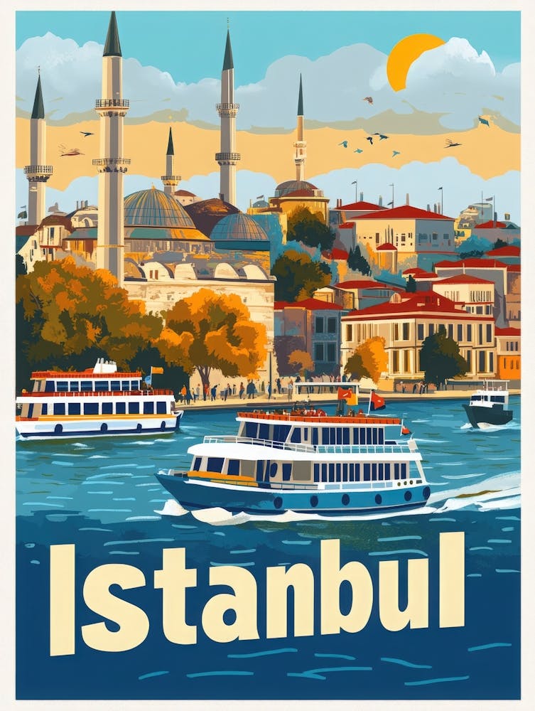 Aihrgdesign A 1970s Inspired Travel Poster For Istanbul