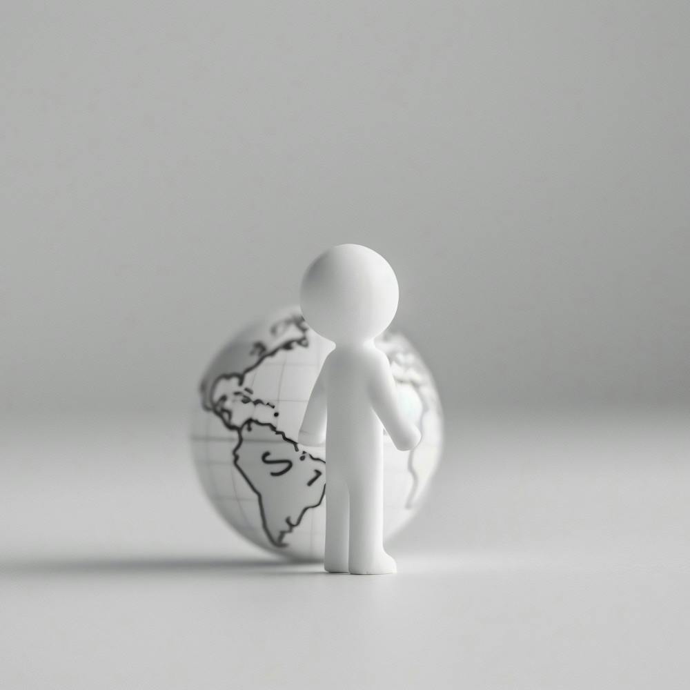 3d Man On A Globe