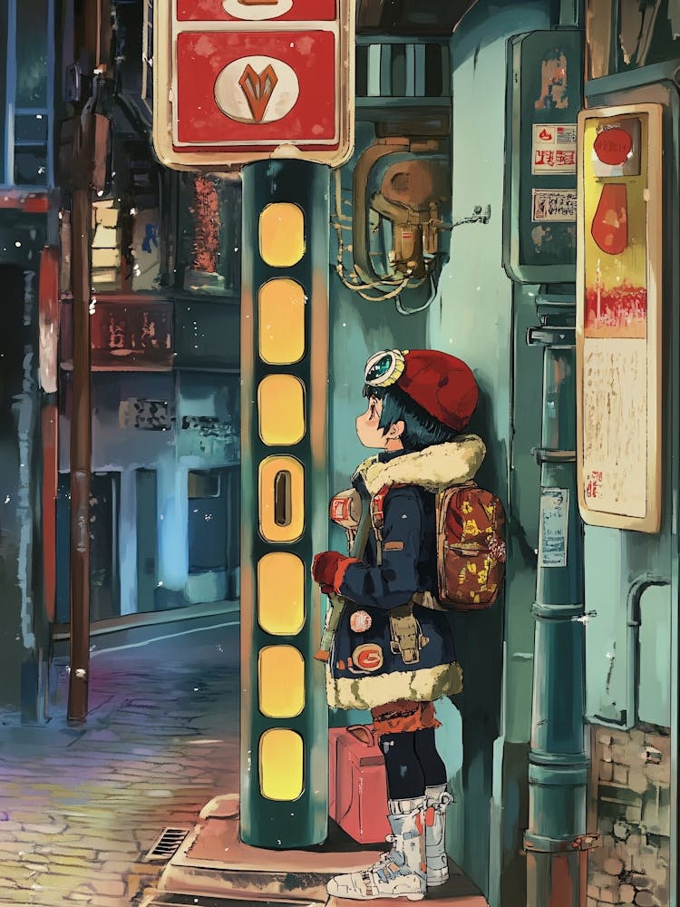 Anime Girl In A City