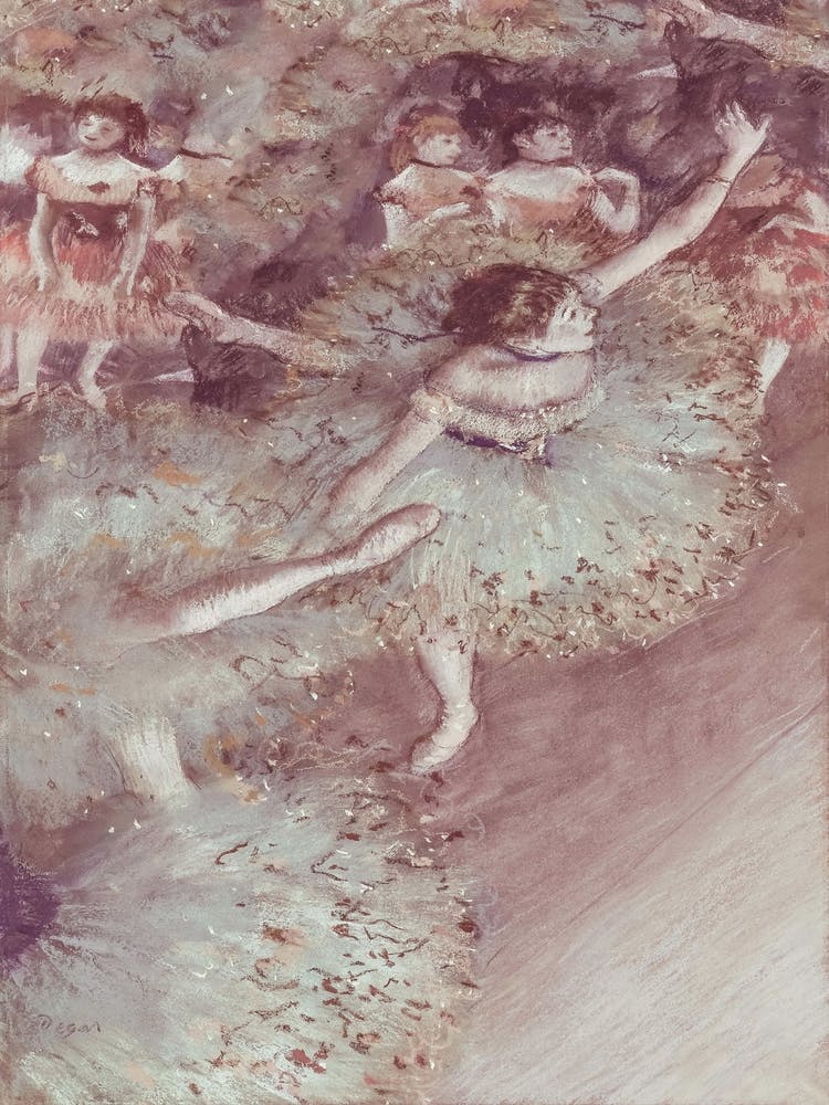Ballet Vintage Antique Portrait Painting