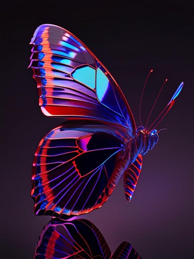 Red Admiral Butterfly Holographic 1