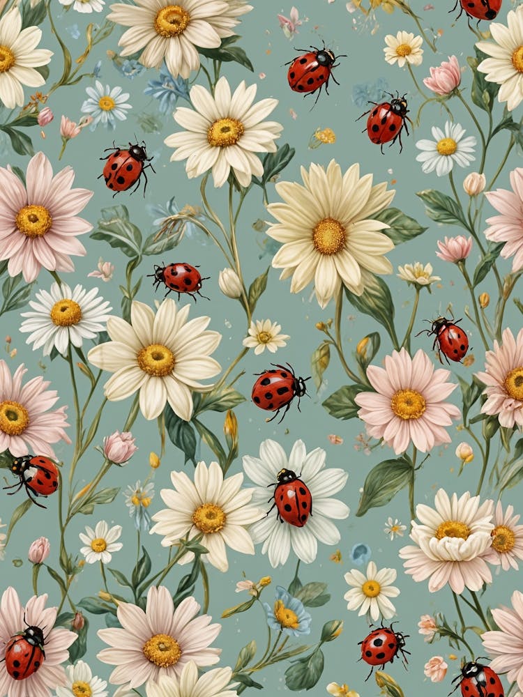 Ladybugs And Daisies
