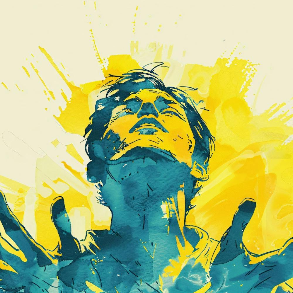 Man With His Hands Up