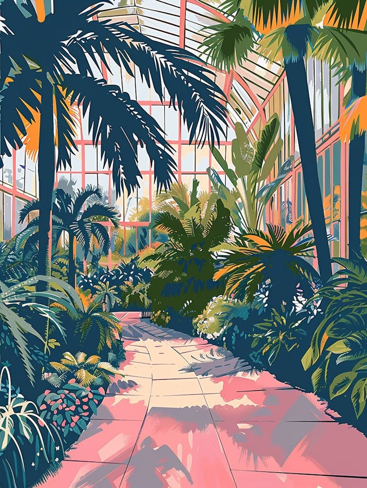 Brooklyn Botanic Garden New York Colourful Silkscreen Illustration 2