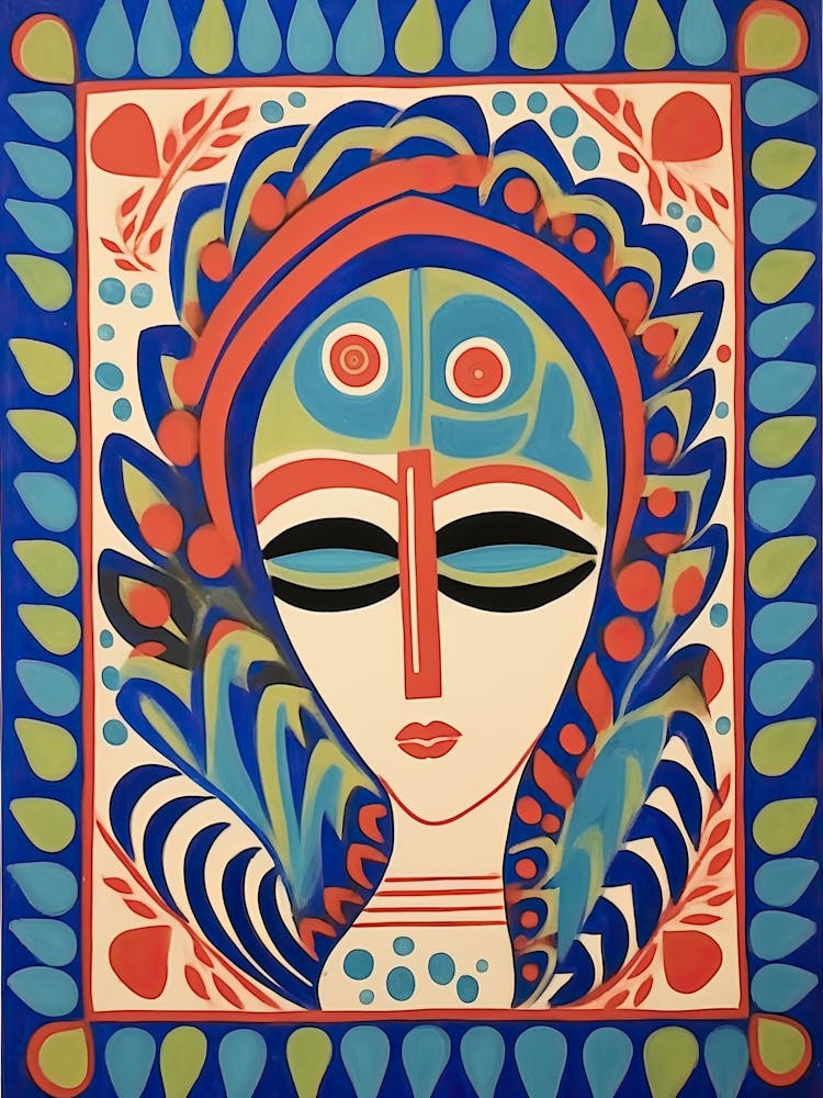 Folk Face Illustration 3