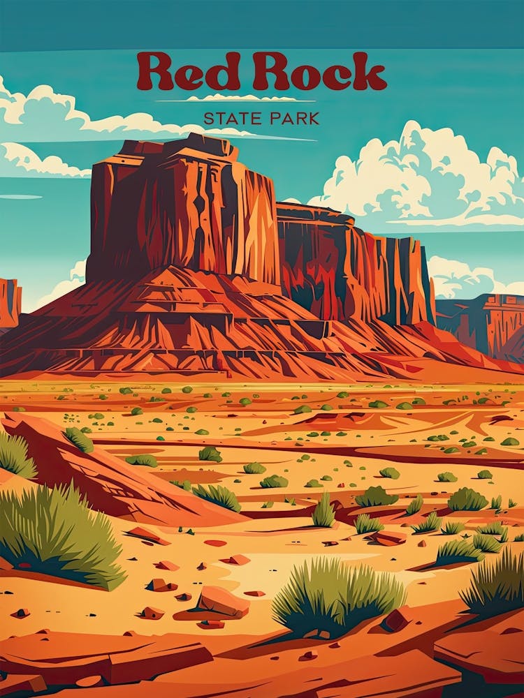 Red Rock Arizona Digital Travel Illustration