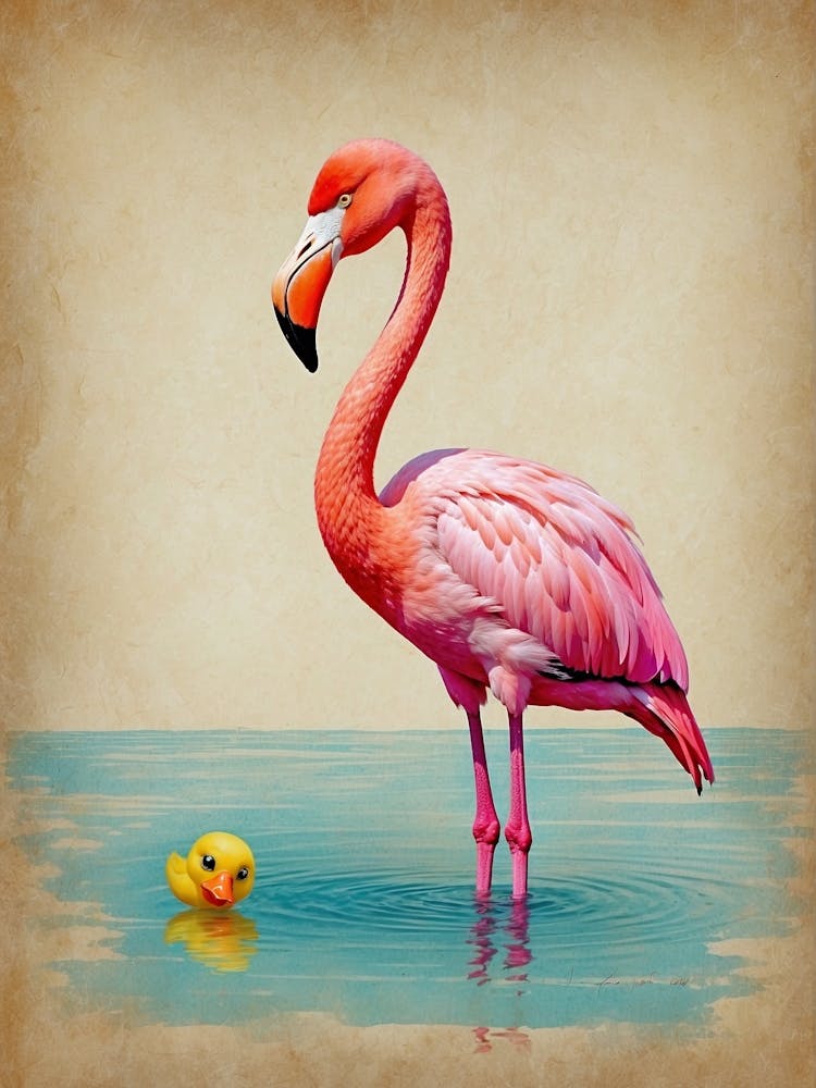 Flamingo And Duck