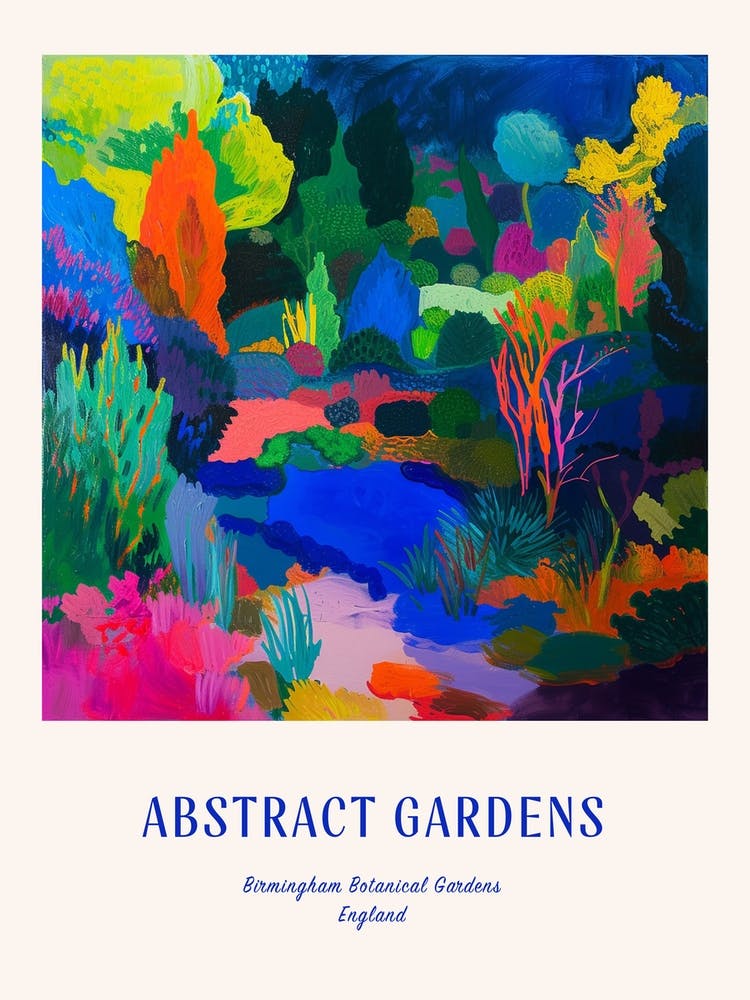 Colourful Gardens Birmingham Botanical Gardens 1 Blaues Poster