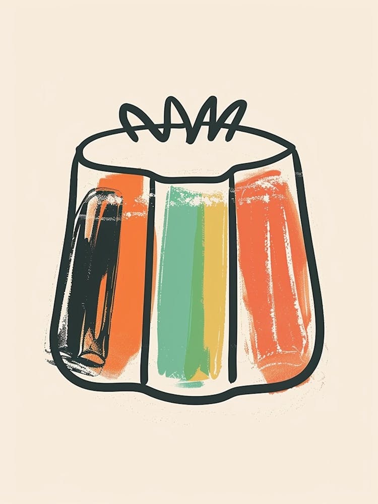 Jelly Line Gouache Minimalist Illustration