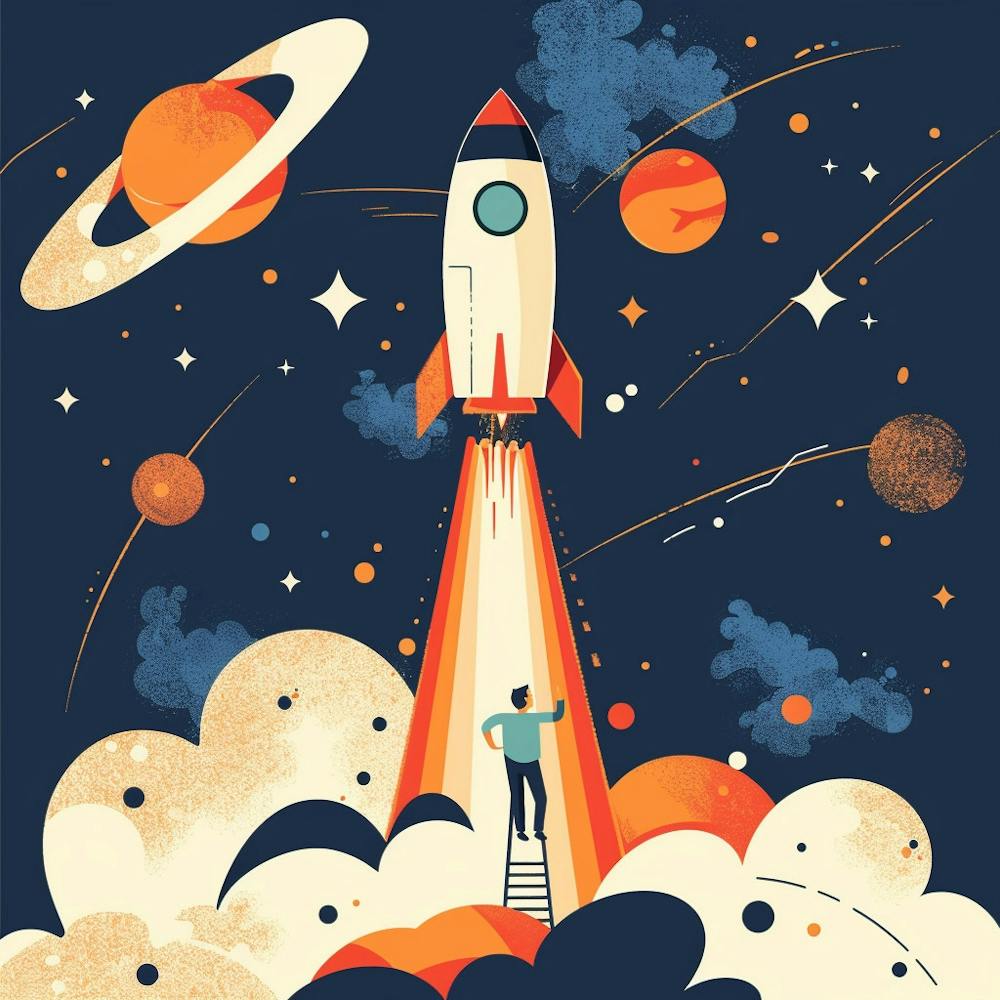 Space Rocket Illustration