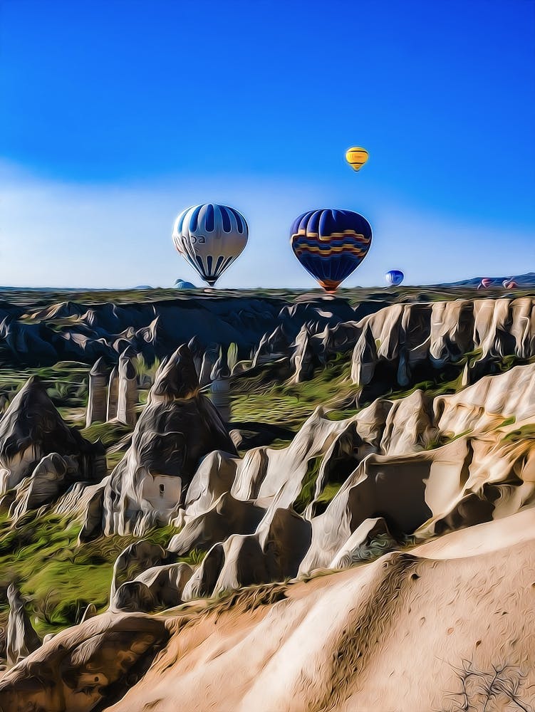 Hot Air Ballooning In Cappadocia, Nevsehir, Central Anatolia Of Turkey