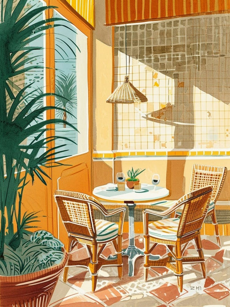 Cozy Cafe Corner Illustration 3